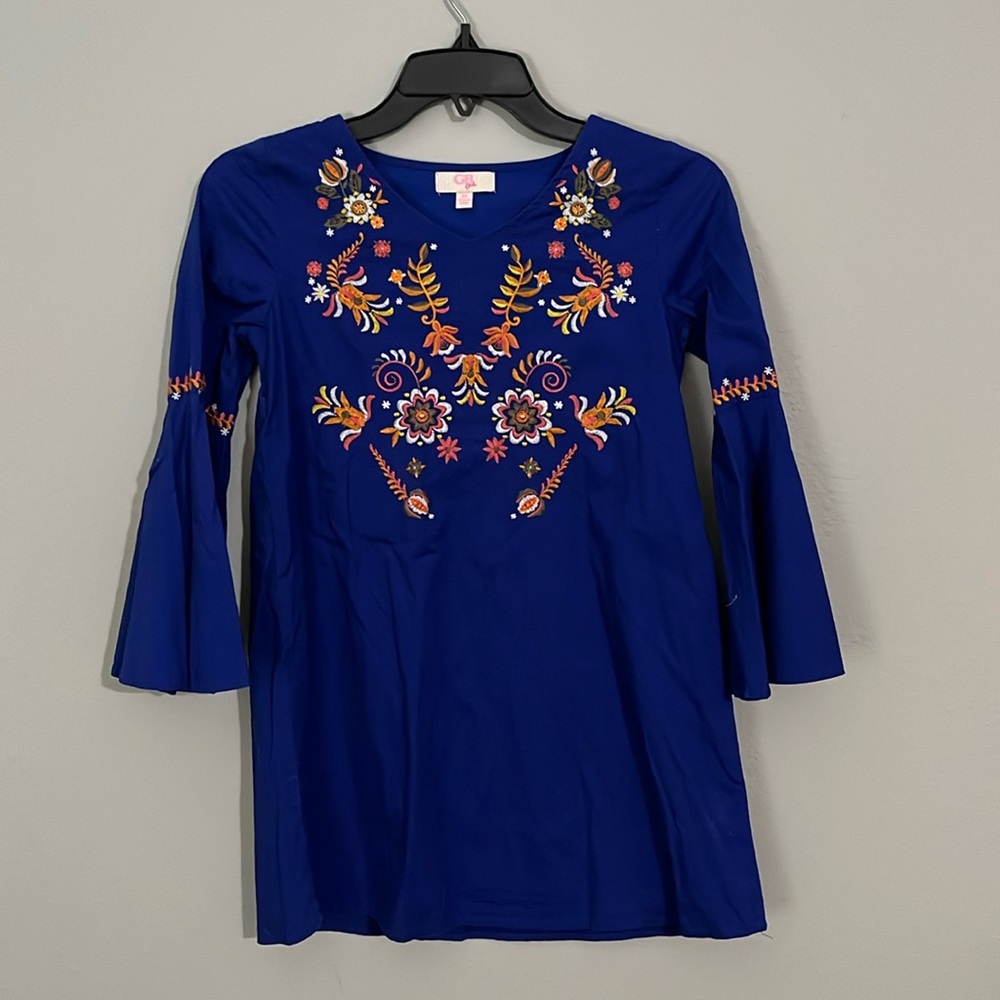 GB girls size M boho embroidered dress